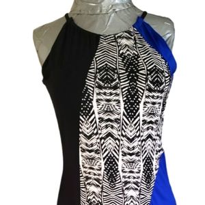 Multicolor patchwork casual dress